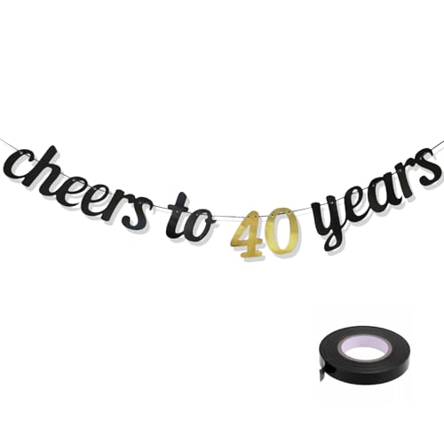 40. Geburtstag Girlande Banner Deko 40 Geburtstag Mann Frauen Cheers to 40 Years Girlande Geburtstagsdeko Schwarz Gold Banner Partydekoration Girlanden zum 40. Jahrestag und Geburtstag 40. Geburtstag Girlande Banner Deko 40 Geburtstag Mann Frauen Cheers to 40 Years Girlande Geburtstagsdeko Schwarz Gold Banner Partydekoration Girlanden zum 40. Jahrestag und Geburtstag von lokxmve
