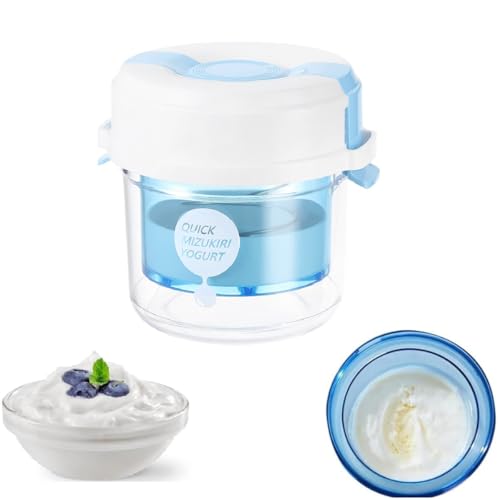 lomonmen Griechischer Joghurt Sieb,Joghurt Abtropfsieb mit Deckel,Feine Filtersiebe Joghurt Sieb Wiederverwendbarer für Herstellung dicker griechischer Joghurt Sojabohnenmilch(hellblau) von lomonmen