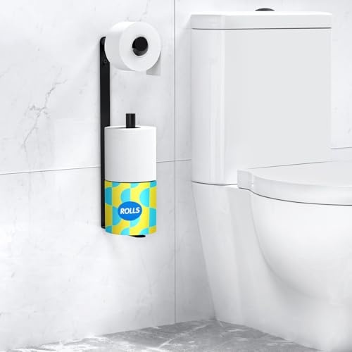 longzon Mattschwarzer Toilettenpapierhalter zur Wandmontage, Selbstklebender für 3 Rollen Toilettenpapier, hochwertiger Klorollenhalter aus Edelstahl 304 zum Aufkleben für Badezimmer, Schwarz von longzon