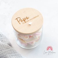 Vorratsglas Mit Holzdeckel, Personalisierbar, Als Geschenk Zum Vatertag "Papa Du Bist Wunderbar" von lonimahoni