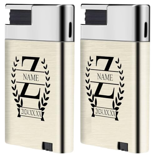 loongway Feuerzeug Personalisiert MetallFeuerzeug Silber - Blaue Sturmflamme mit Namendesign, Winddicht für Herrenaccessoires loongway Feuerzeug Personalisiert MetallFeuerzeug Silber - Blaue Sturmflamme mit Namendesign, Winddicht für Herrenaccessoires von loongway