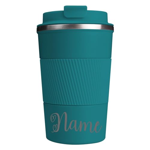 loongway Personalisierter Kaffeebecher Edelstahl mit Namensdruck– Thermobecher Klein Auslaufsicher Geburtstagsgeschenk für Jungen und Mädchen von loongway