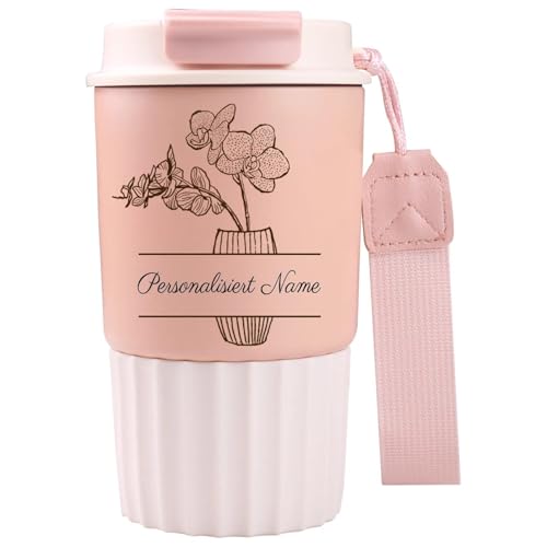 loongway Personalisierter Kaffeebecher Thermobecher Klein 450ml - Edelstahlbecher mit Deckel Auslaufsicher, Blumenpersonalisiert, Rutschfester Thermo Becher für Kaffee To Go Geburtstagsgeschenk loongway Personalisierter Kaffeebecher Thermobecher Klein 450ml - Edelstahlbecher mit Deckel Auslaufsicher, Blumenpersonalisiert, Rutschfester Thermo Becher für Kaffee To Go Geburtstagsgeschenk von loongway