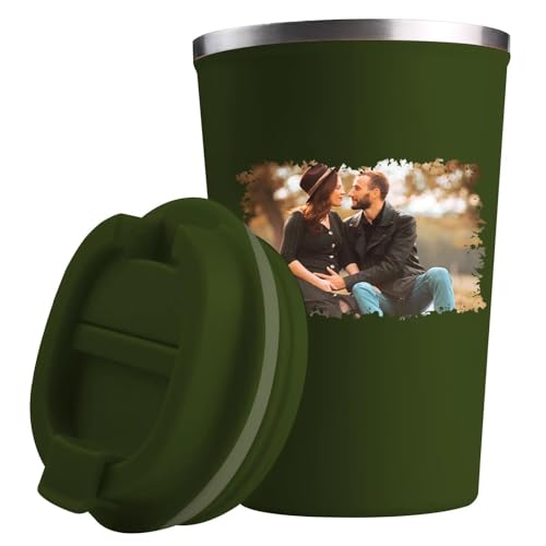 loongway Personalisierter Thermobecher mit Bilder– Kaffee Thermobecher Becher Klein | Auslaufsicher Edelstahl | Geschenk Geburtstag Für Jungen und Mädchen von loongway