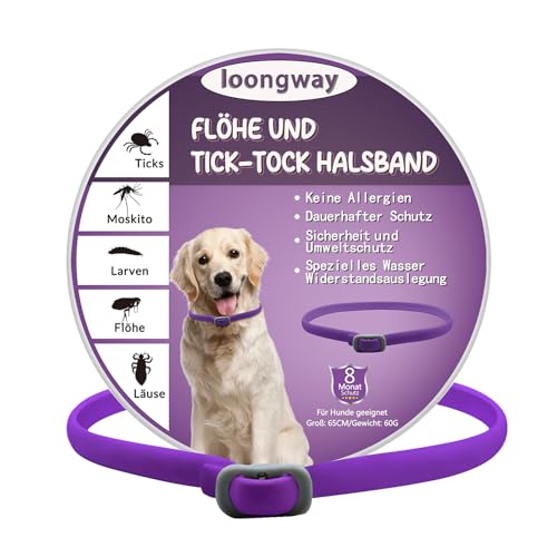 loongway Verstellbares Insektenhalsband für Hunde, natürliche und sichere Formel, sanfte Abwehrwirkung,65cm, geeignet für alle Hunde, Wasserfest, Schutz bis zu 8 Monate loongway Verstellbares Insektenhalsband für Hunde, natürliche und sichere Formel, sanfte Abwehrwirkung,65cm, geeignet für alle Hunde, Wasserfest, Schutz bis zu 8 Monate von loongway