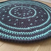Dicker Runder Teppich. Runde Teppiche in Vielen Größen Und Farben. Kreisteppich Aus Baumwolle. Zwei Farben Moderner Kinderteppich. Wohnzimmer von loopycraftstudio