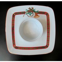 Weihnachtschip Und Dip The Hunt Georges Briard Rot Grün Gold Kariert Weihnachtschip Und Dip The Hunt Georges Briard Rot Grün Gold Kariert von looseendsvintage