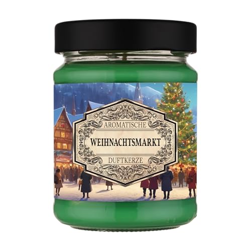 Fantasy Nerd Duftkerze | Weihnachtsmarkt | Handgemacht in Deutschland | 240ml | ca. 40 Stunden Brenndauer | Geburtstagsgeschenk | Geschenkidee | Weihnachten von lootchest