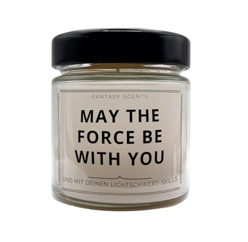 Nerd Spr??che Duftkerze - May the Force be with you - Handgemacht aus 100% Sojawachs - Fantasy-Scents (Citrus Charm) von lootchest