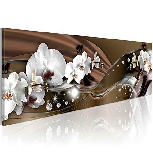 5D DIY Diamantmalerei Braune Weiße Orchidee Große Vollbohrer Full Kits Diamant Malerei Strass Stickerei Selbstmachen Malen nach Zahlen Set Diamond Painting Wanddekoration Platz Bohrer 40x80cm H3520 von looui