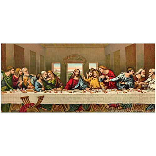 5D DIY Diamantmalerei Das Letzte Abendmahl Religion Große Vollbohrer Full Kits Diamant Malerei Strass Stickerei Selbstmachen Malen nach Zahlen Set Painting Wanddekoration Platz Bohrer 40x80cm H1000 von looui