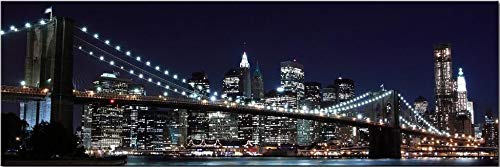 5D DIY Diamantmalerei New York Brooklyn Brücke Große Vollbohrer Full Kits Diamant Malerei Strass Stickerei Selbstmachen Malen nach Zahlen Set Painting Wanddekoration Platz Bohrer 50x100cm H11206 von looui