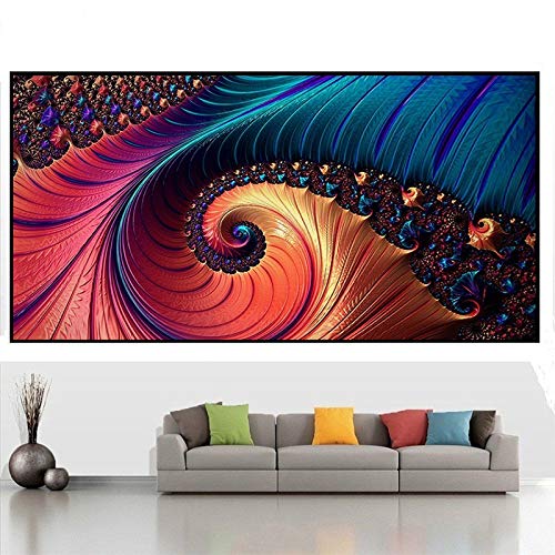 Diamond Painting Set Voll Drill Strass 5D Große Diamant Malerei Abstrakte Bunte Strudelkunst Kristall Stickerei Mosaik Diamantbild für Home Wanddekoration Kunsthandwerks Rundbohrer 60x120cm H7063 von looui