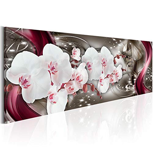 looui 5D DIY Diamantmalerei Schöne Weiße Rote Orchidee Große Vollbohrer Full Kits Diamant Malerei Strass Stickerei Selbstmachen Malen nach Zahlen Set Painting Wanddekoration Rundbohrer 40x120cm H1222 von looui