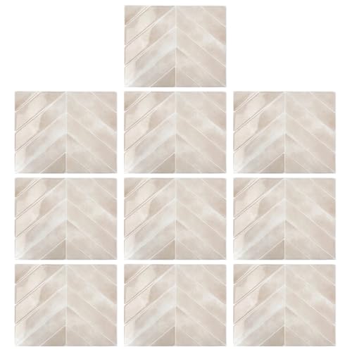 lopituwe 3D Fliesenwand Selbstklebender Aufkleber zum Einkleben von Wandfliesen, Aufkleber, einfach anzubringen Temperaturbeständige Fliese, 11,4 x 9 Zoll, Hellrosa (10 Stück) von lopituwe