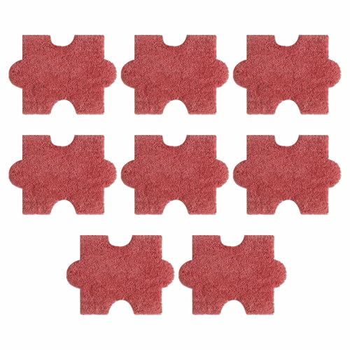 lopituwe 8 teiliger Dicker Puzzle Teppich, dekorativer Wohn und Nachttisch Puzzle Teppich aus Plüsch und für Zuhause, Schlafzimmer und Zimmer (30 x 40 x 2 cm), Rot von lopituwe