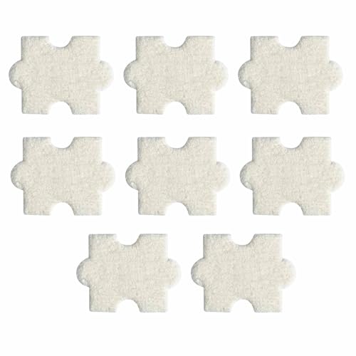 lopituwe 8 teiliger Dicker Puzzle Teppich, dekorativer Wohn und Nachttisch Puzzle Teppich aus Plüsch und für Zuhause, Schlafzimmer und Zimmer (30 x 40 x 2 cm), Weiß von lopituwe