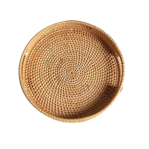 lopituwe Exquisites handgefertigtes Rattan Tablett, langlebig und kratzfest zum Platzieren von Desserts, Rattan Serviertablett, rundes Rattan Tablett aus Holz, Typ 2, 30X5cm lopituwe Exquisites handgefertigtes Rattan Tablett, langlebig und kratzfest zum Platzieren von Desserts, Rattan Serviertablett, rundes Rattan Tablett aus Holz, Typ 2, 30X5cm von lopituwe