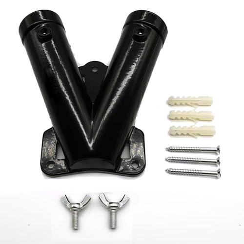 lopituwe Outdoor Heavy Duty Installation mit Doppel Mund Fahnenmast Halterung Rostfreiem Aluminium Material Robust und Fahnenmast, Schwarz von lopituwe