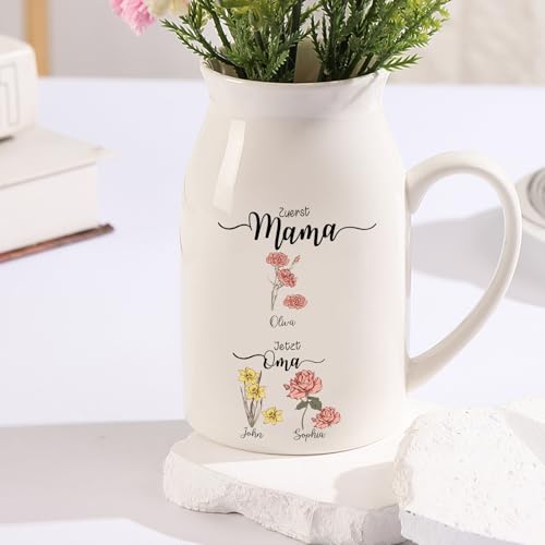 Muttertagsgeschenke für Mama Oma Personalisierte Ceramics Vase mit Namen Personalisierte Geschenke für Mama Oma (Style 1) von lorajewel