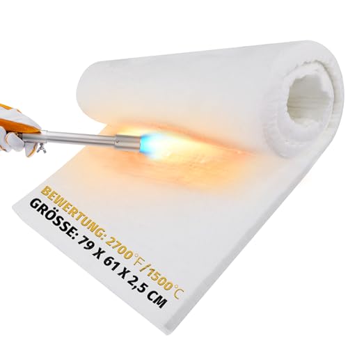 lormuzi Keramikfaser-Isolierdecke, 1500°C/2700°F (79 x 61 x 2,5 cm), feuerfeste Isolierung für Geschirrspüler, Öfen, Schmieden, Boiler, Pizzaöfen und mehr von lormuzi