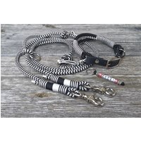 Leinen Set 8 Mm, Hundeleine, 3 - Fach Verstellbar, Biothane/ Adapter Halsband 3 Stränge, Namenskette, Personalisierbar von lottilouDesign