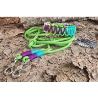 Leinen Set Aus Biothane/ Paracord Halsband, Leine Tau, Grün, Personalisiert von lottilouDesign