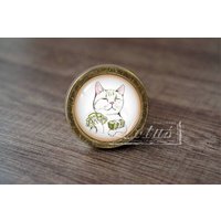 Cat-Glass Cabochon Bronze Möbelknäufe/Möbelgriffe Knäufe Cat-Glass Cabochon Bronze Möbelknäufe/Möbelgriffe Knäufe von lotusdardware