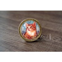 Katze-Handgefertigte Vintage Antike Schublade Knäufe Pulls Griffe/Möbelknöpfe Schrank Pull Griffe/Möbelbeschläge von lotusdardware