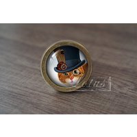 steampunk Katze - Handgefertigte Vintage Antike Schubladenknäufe Griffe/Schrankknöpfe Schrank Pull Griffe/Möbelbeschläge von lotusdardware