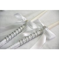 Griechisch Ortoxe Kirche Lambades - Weiße Hochzeitskerzen Taufkerze Lambathes 18 Oder 24 Zoll von lotusflowerdesigns