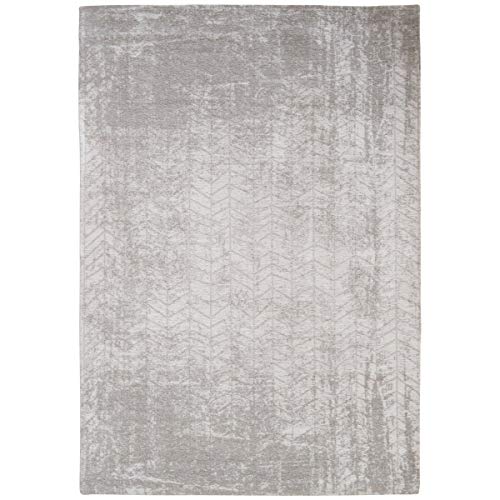 Louis de Poortere Jacob's Ladder Design – MAD Men Chevrons Teppich – Hergestellt in Belgien – Handveredelt – Natürliche Rutschfestigkeit – 85% Baumwolle – 15% Polyester – Weiße Unis – 200 x 280 cm von Louis de Poortere