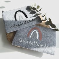 Filztasche | Windeltasche U-Heft Hülle Kosmetiktasche Personalisiert Täschchen Unikat von louliehandmade