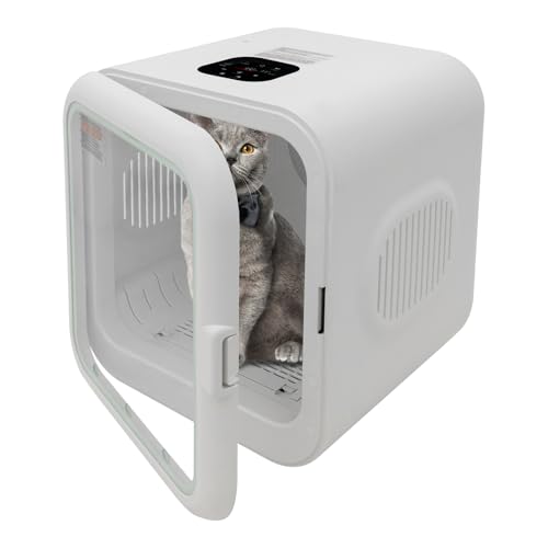 800W Automatischer Haustiertrockner für Katzen & Kleine Hunde 62L Hundefön Box mit 10-180 Min Timer & 22-45°C Temperatureinstellbar, 35dB Leiser Katzentrockner 360° Trockner für Haustiere 800W Automatischer Haustiertrockner für Katzen & Kleine Hunde 62L Hundefön Box mit 10-180 Min Timer & 22-45°C Temperatureinstellbar, 35dB Leiser Katzentrockner 360° Trockner für Haustiere von lousriyy