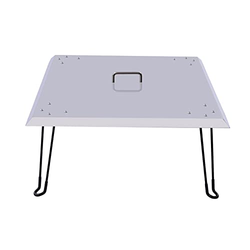 Deckel für Feuerschalen Feuerplatte Abdeckung Klappbar Feuergrube Grubenabdeckung für Feuerschalen 63,5 * 63,5 * 30,8cm Quadratisch Feuerkorb Deckel für Feuerstelle Silber von lousriyy