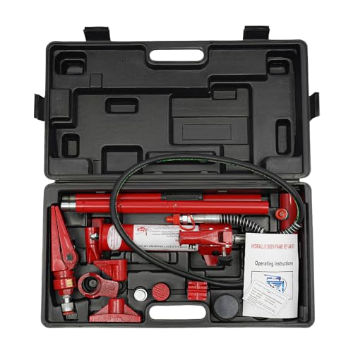 Hydraulik Cylinder Jack 4T Hydraulikzylinder, Hydraulic Cylinder Jack 60mm Hydraulischer Geteilter Wagenheber Tragbarer Wagenheber Wagenhebersatz für Auto Reparatur (Rot) von lousriyy