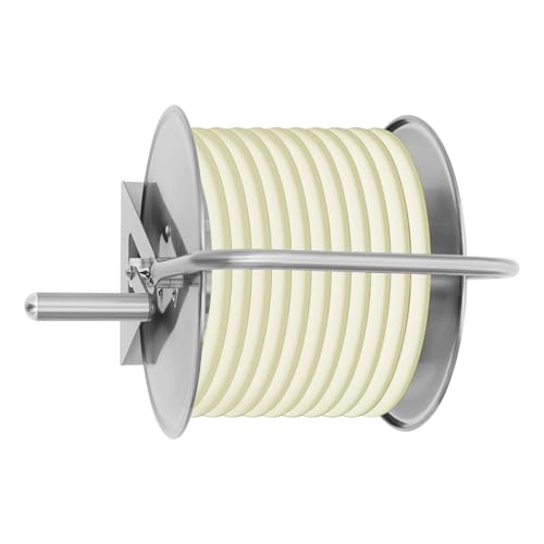 Schlauchtrommel aus Edelstahl für 50m Wasserschlauch Gartenschlauchaufroller mit Handkurbel, Gartenschlauch-Trommel Schlauchaufroller-Ständer zum Gartenbewässerung (Ohne Schlauch) von lousriyy