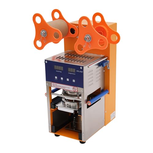 Vollautomatische Verschließmaschine 400-600 Tassen/h Juice Cup Sealer Boba-Teeverschließer mit Display-Bildschirm, 0-250°C Temperatureinstellbar Tassenverschließmaschine Sealing Maschine für Bubble-Mi von lousriyy