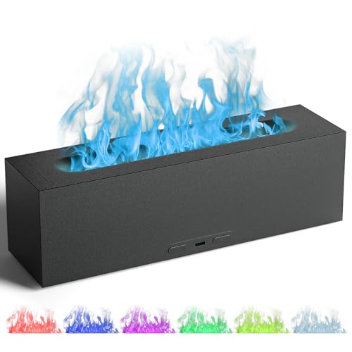 Lovaroma Aroma Diffusor, Flame Diffuser für äTherische öle mit 7 Lichtoptionen, 200ml Tragbares Design Diffusor Luftbefeuchter, USB-C Power, Waterless Auto-Off Perfekt für Zuhause, Büro oder Unterwegs von lovaroma