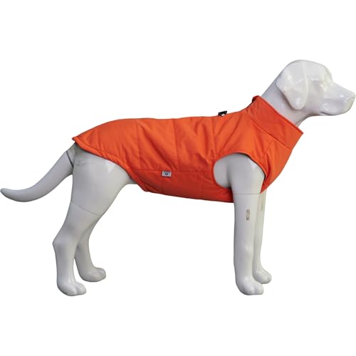 Hunde Winterweste mit Baumwollfutter, Wasserdicht Ultra Warm Hund Wintermantel Winddicht Reißverschluss Jacke Atmungsaktiv Weich Hundemantel für Kleine Mittlere Große Hunde Orange M von lovelonglong