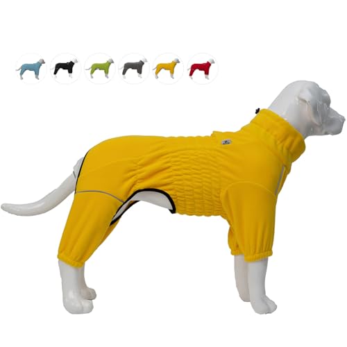 Winddichte Hundejacke für kleine, mittelgroße und große Hunde, 4 Beine, Fleece, Wintermantel, Reißverschluss, Hunde-Outdoor-Jacke, Gelb, Größe XXL Winddichte Hundejacke für kleine, mittelgroße und große Hunde, 4 Beine, Fleece, Wintermantel, Reißverschluss, Hunde-Outdoor-Jacke, Gelb, Größe XXL von lovelonglong