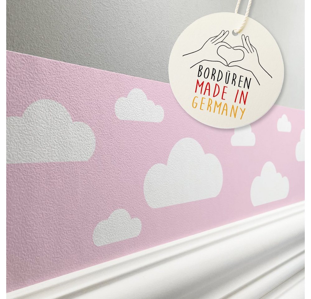 lovely label Bordüre Wolken rosa - Wanddeko Kinderzimmer, selbstklebend von lovely label