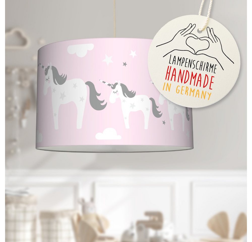 lovely label Pendelleuchte Einhorn rosa - Kinderzimmer Hängelampe Baby, LED wechselbar, warmweiß von lovely label
