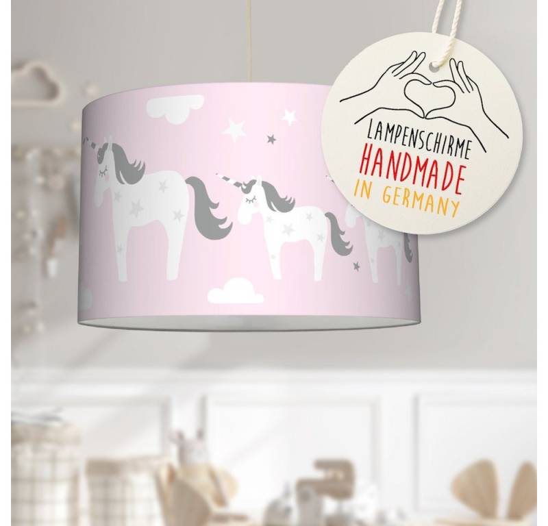 lovely label Pendelleuchte Einhorn rosa - Kinderzimmer Hängelampe Baby, LED wechselbar, warmweiß von lovely label