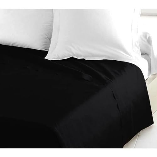 LOVELY HOME Drap Plat 100% coton 240x300 cm noir von LOVELY HOME