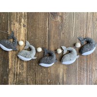 Wal Girlande, 100% Wollfilz, Baby Wimpelkette, Dekor Für Wal, Babyparty von lovesashnlala