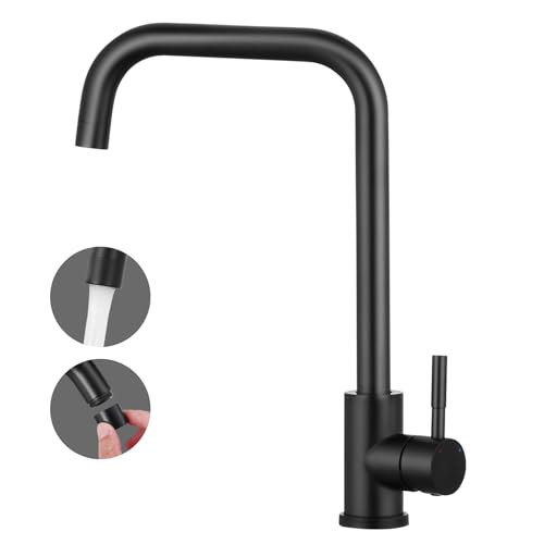 Lovhaus Wasserhahn Küche Schwarz, Küchenarmatur 360° Drehung Mischbatterie Küche, Spültischarmatur Küche aus Edelstahl, Hochdruck Küchenarmatur mit Hoher Auslauf Lovhaus Wasserhahn Küche Schwarz, Küchenarmatur 360° Drehung Mischbatterie Küche, Spültischarmatur Küche aus Edelstahl, Hochdruck Küchenarmatur mit Hoher Auslauf von Lovhaus
