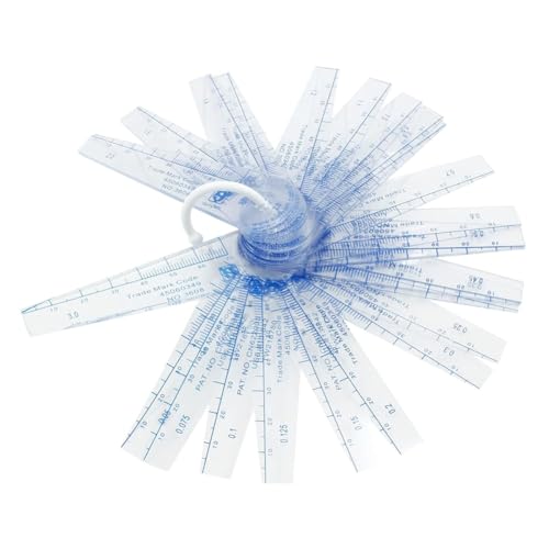 loweo 1 Packung Fühlerlehre Aus Kunststoff, 0,05-3 Mm, Dickenmesswerkzeuge, 25-In-1-Fühlerlehre zum Messen Von Lücken von loweo