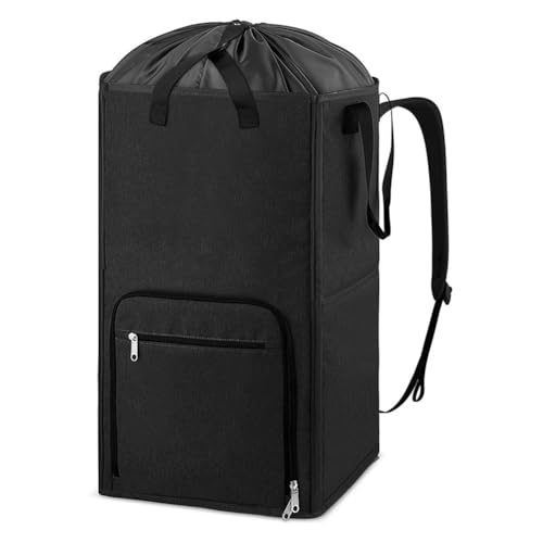 loweo Großer Wäscherucksack für College, Campen und Reisen, Robuster Wäschesack, Selbststehend und Leicht zu Verstauen, Schwarz von loweo