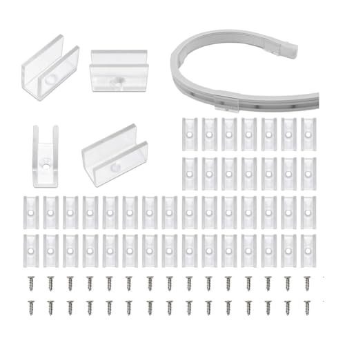 loweo Montagehalterungen für Neonlichtschläuche, 100 Stück Neonlichter, Befestigungsclips, Zubehör für 6 X 12 mm LED-Neon-Flexstreifen von loweo